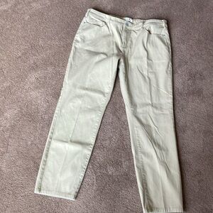 JACHS Girlfriend New York  Khaki Beige Denim Straight Leg Pants Women's Size 14